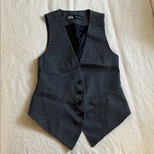 Zara Charcoal Buttoned Vest